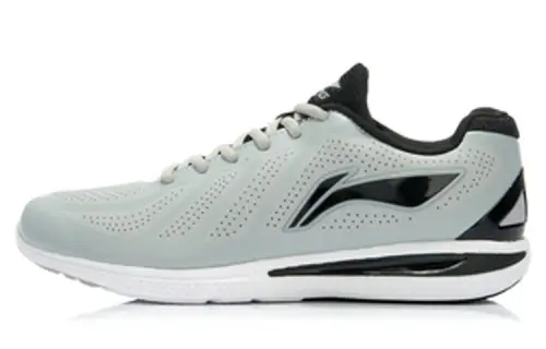 Li Ning Comfortable Cushioning Slip Resistant Abrasion Resistant Low top Running Shoes Men's Gray Black
