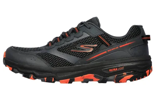 Skechers Running Shoes Men's Low Top Black/Orange