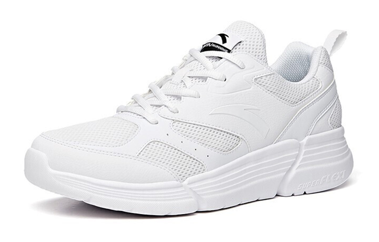 Anta Breathable Lightweight Rebound Cushioning Slip-Resistant Abrasion-Resistant Low-Top Running Shoes Men’s White