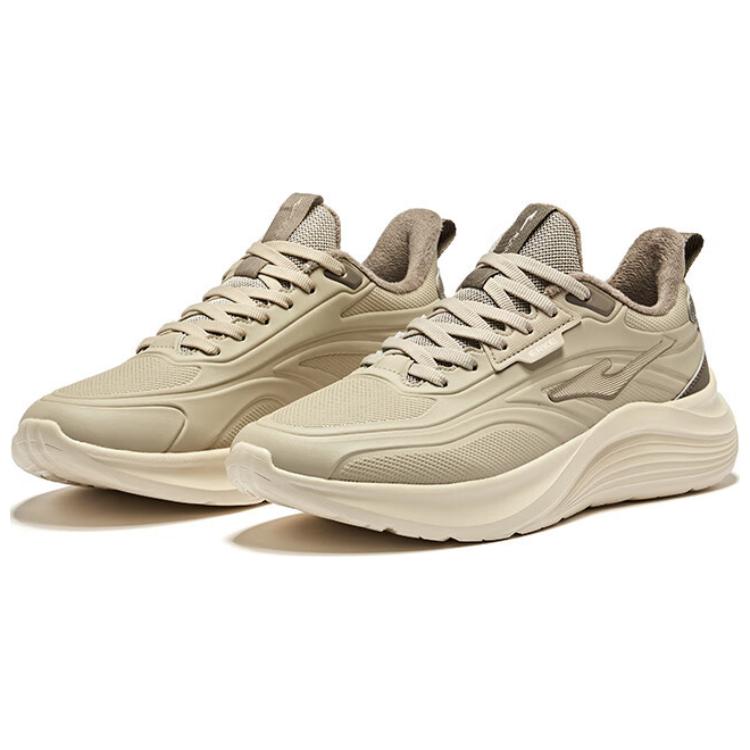 Erke Mingyu 2 Comfortable Fleece Lined Abrasion Resistant Thermal Low top Running Shoes Men’s Light Linen Brownstone
