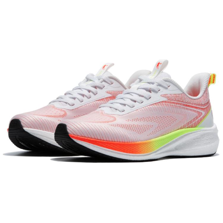 QIAODAN Light Speed 4.0 PLUS Running Shoes Men’s Low Top Jordan White/Vibrant Orange