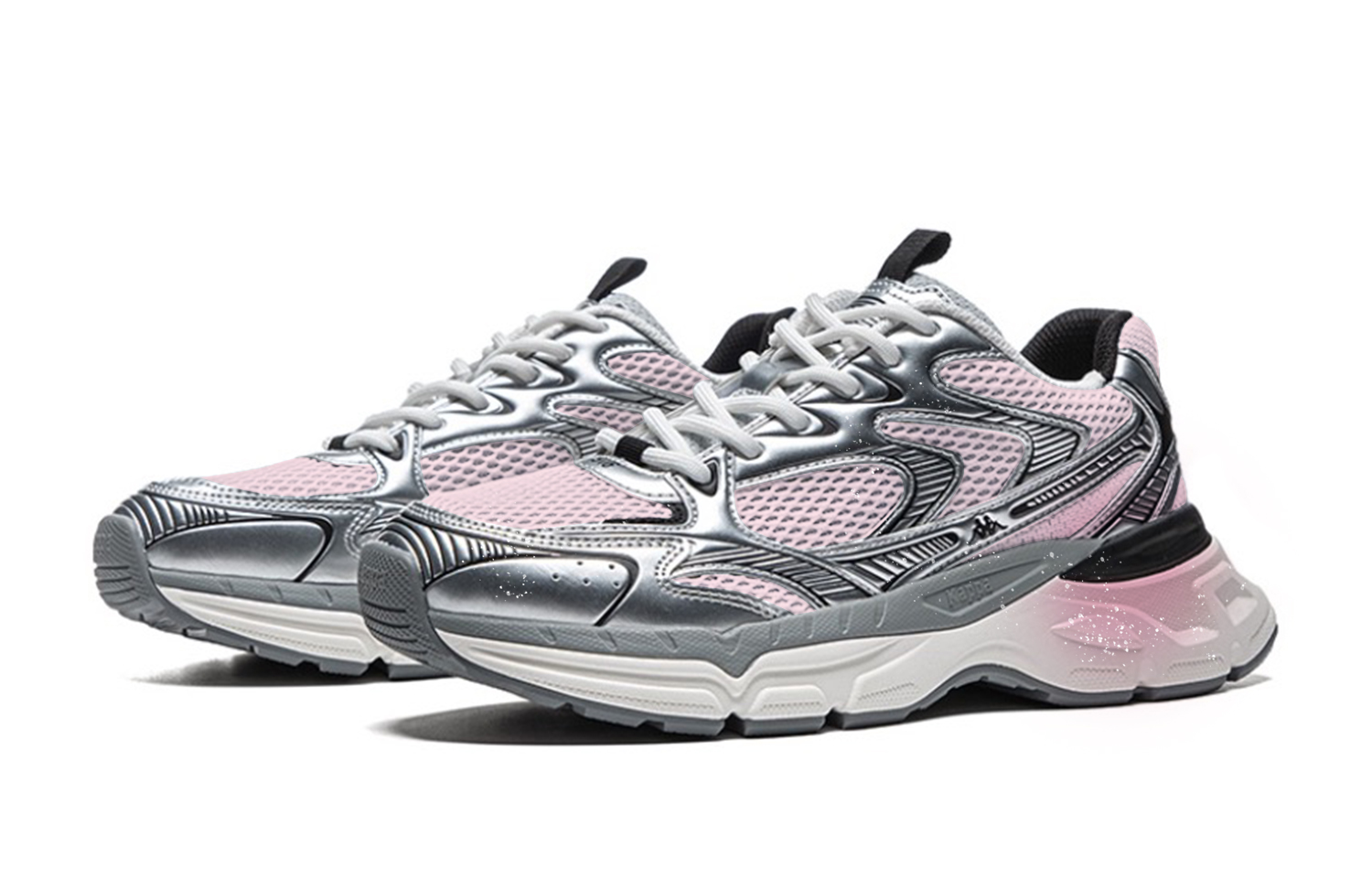 Kappa Abrasion Resistant, Breathable, Lightweight Low top Running Shoes Unisex Silver Gray