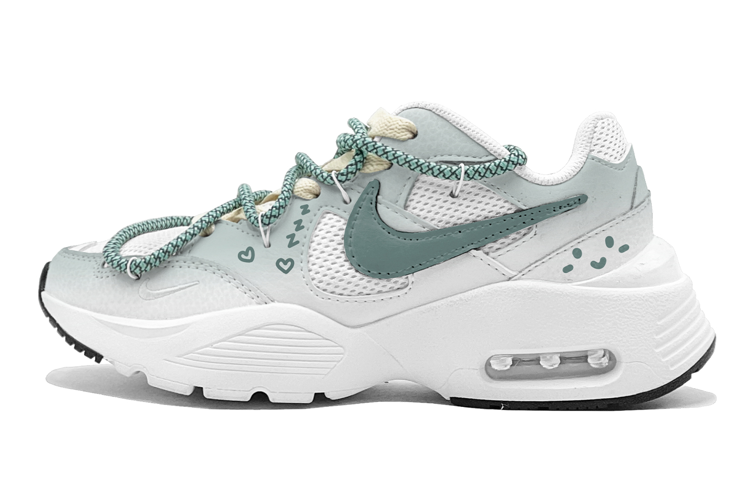 Nike Air Max Fusion Abrasion Resistant Abrasion Resistant Low top Running Shoes Women’s Green White