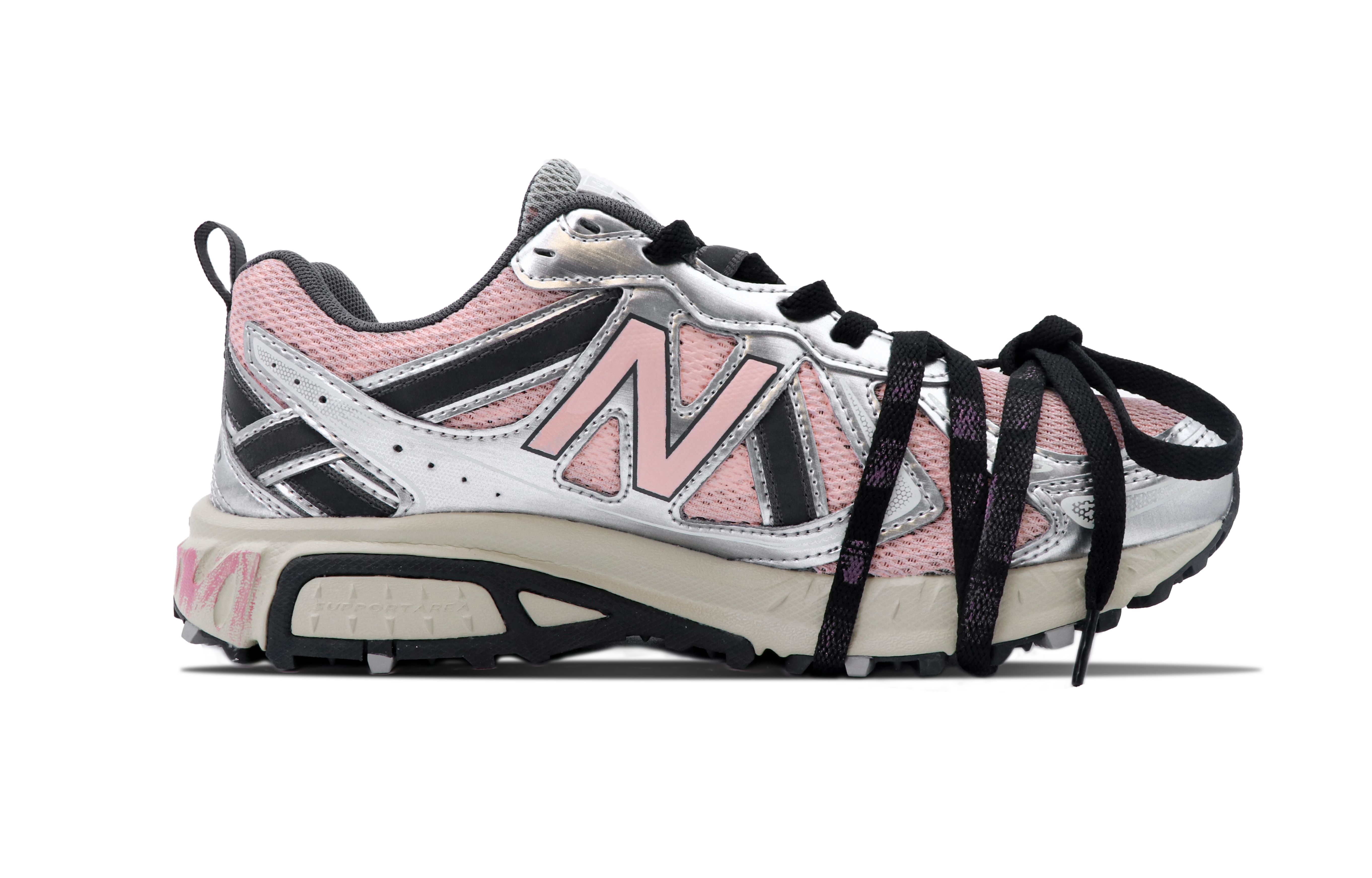 New Balance NB 410 Cushioned Slip-Resistant Abrasion-Resistant Breathable Low-Top Casual Running Shoes Unisex Gray Pink