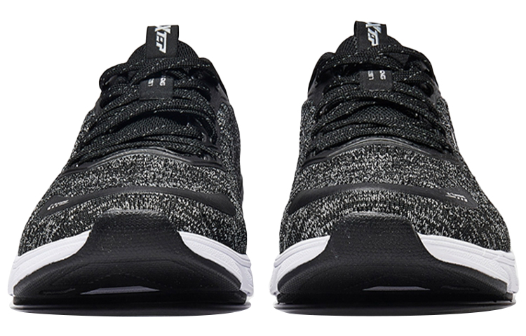 XTEP Comfortable Textile, Synthetic Leather Cushioning Slip Resistant Low top Running Shoes Men’s Black