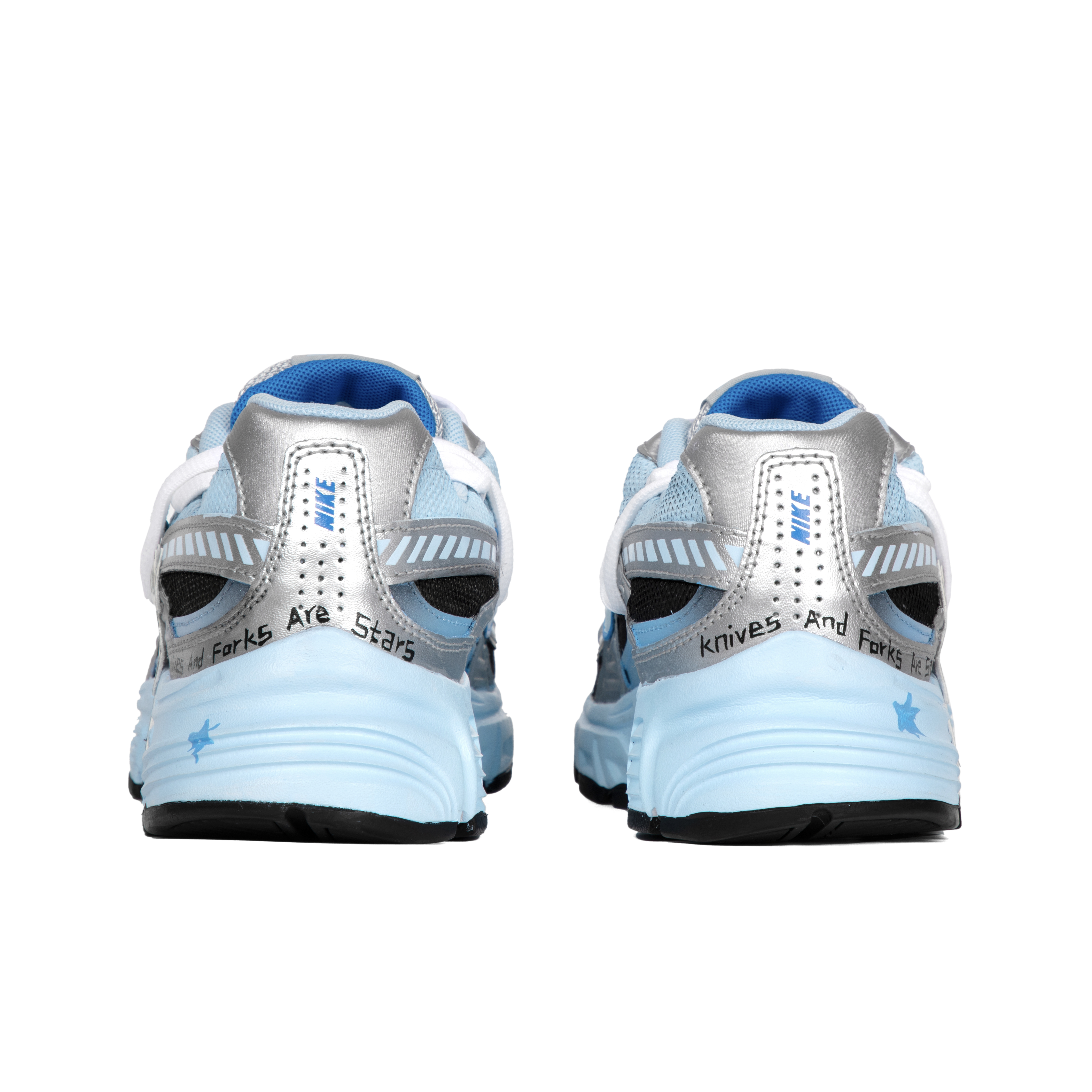 Nike Initiator Cushioning Slip Resistant Abrasion Resistant Low top Casual Running Shoes Women’s Blue Black Silver