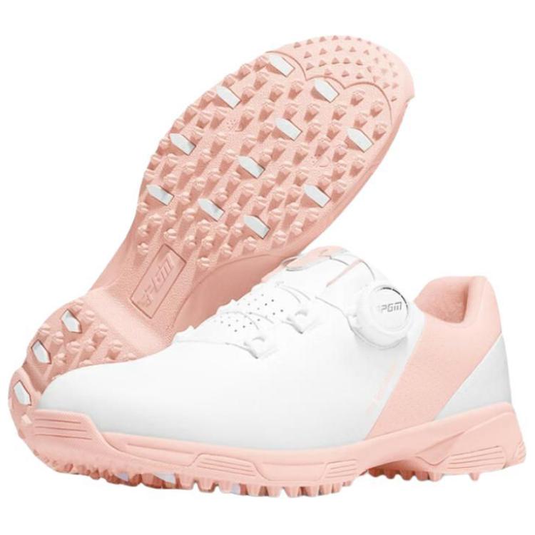 PGM Slip Resistant Abrasion Resistant Slip Resistant Abrasion Resistant Low top Golf Shoes Women’s White Pink