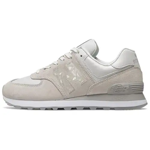 New Balance NB 574 Comfortable Textile, Synthetic Leather Low top Running Shoes Women's Gray White