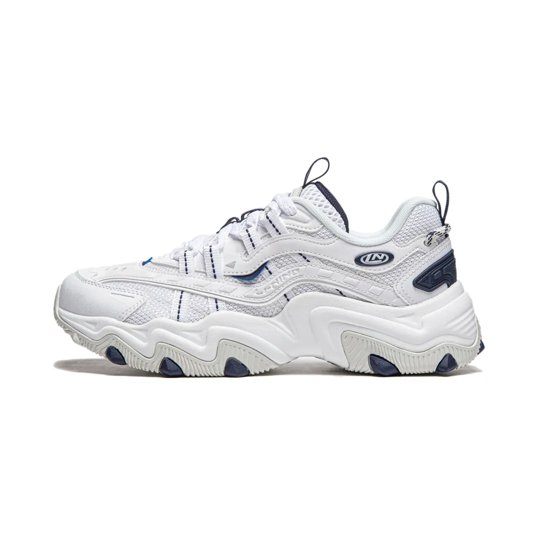 Li Ning Cat Paw Lite 2 Cushioning Slip Resistant Low top Chunky Sneakers Women's Standard White