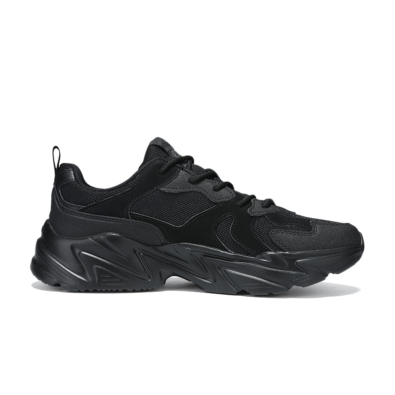 Erke Cushioning Slip Resistant Low top Casual Running Shoes Men’s Jet Black