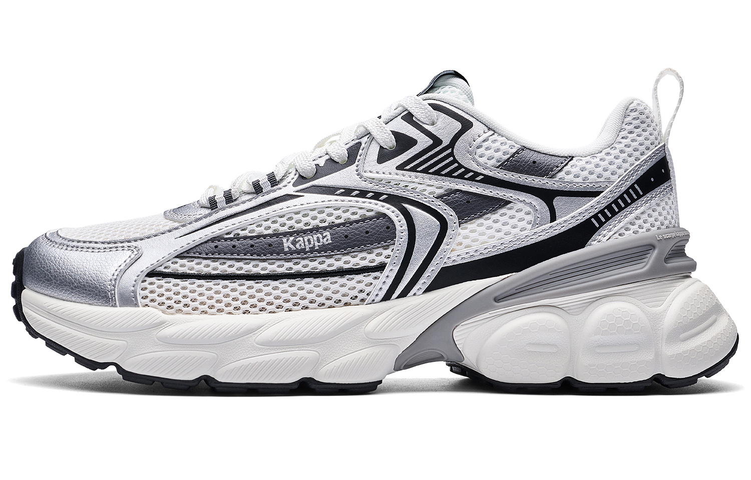 Kappa Slip Resistant Abrasion Resistant Low top Running Shoes Unisex White Silver Gray