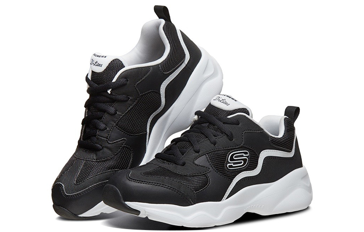 Женские кроссовки Skechers D'LITES AIRY (черно-белые) — фото 5