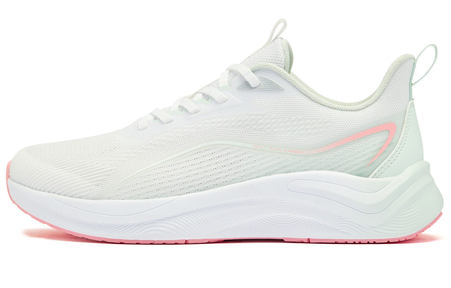 QIAODAN Wind Speed 2.0 Cushioning Slip Resistant Abrasion Resistant Low top Sprint Running Shoes Women’s White Green