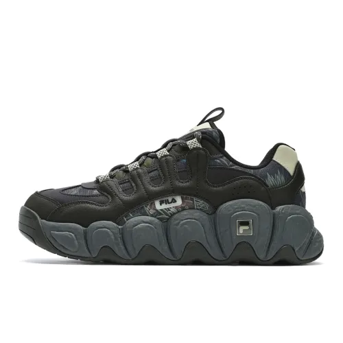 FILA Croissant Abrasion Resistant Low top Running Shoes Men's Black Green