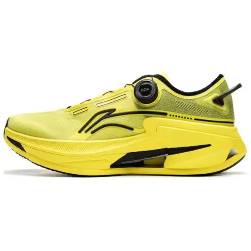 Li Ning Cushioning Slip Resistant Abrasion Resistant Low top Running Shoes Men's Yellow