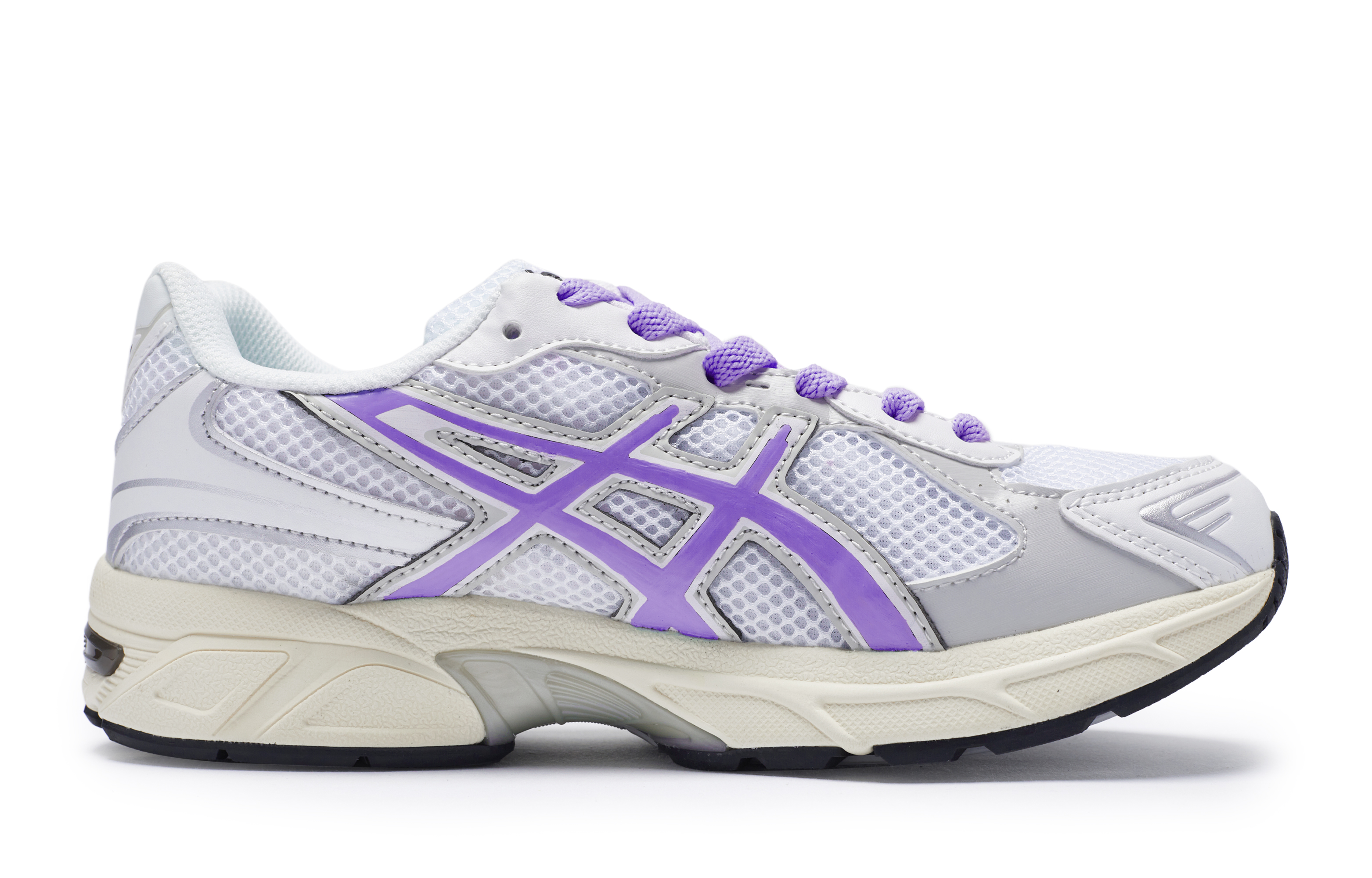 Asics Gel 1130 Cushioning Abrasion Resistant Waterproof Low top Running Shoes Unisex White Gray Purple