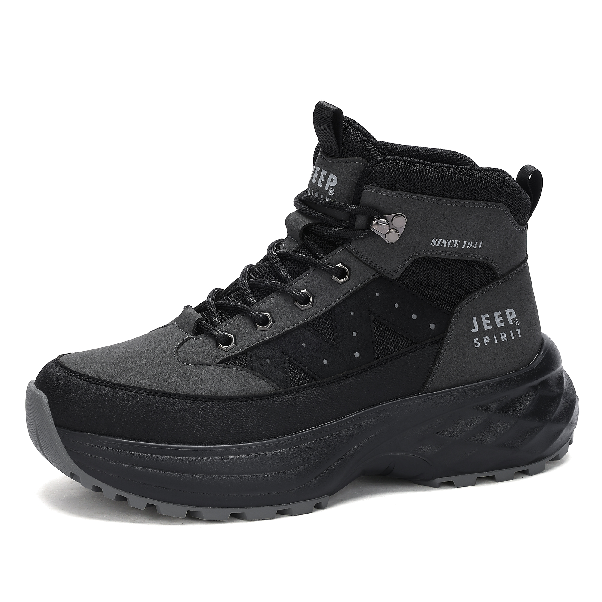 JEEP SPIRIT Cushioning Abrasion Resistant Waterproof Impact Resistant High top Outdoor Shoes Men’s