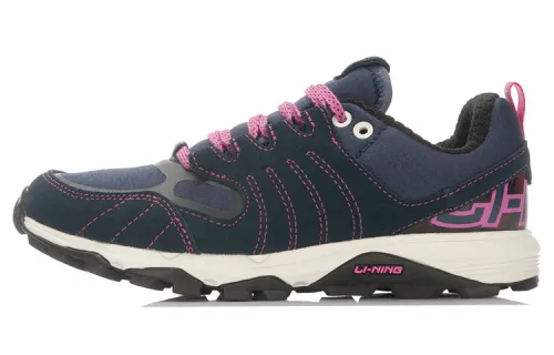 LiNing Shock Absorbing, Non Slip, Wear Resistant, Breathable And Lightweight Low Top Running Shoes Women's Blue Pink