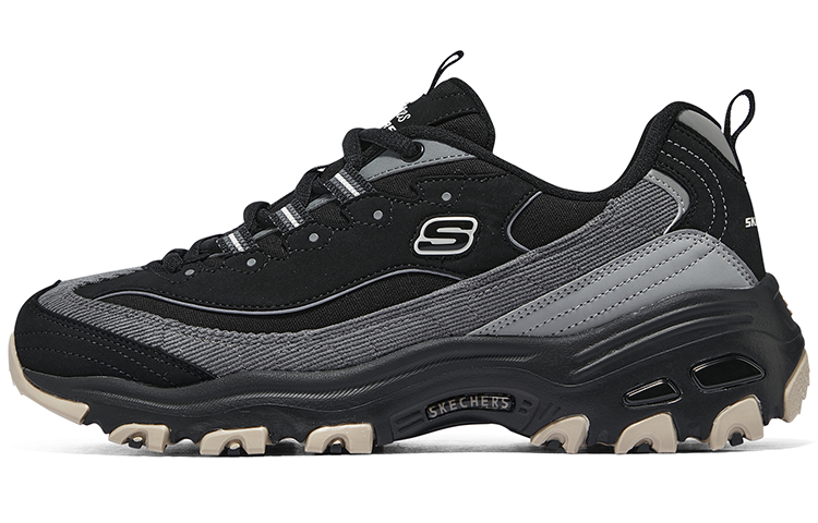 Skechers Skechers D'LITES 1.0 Milk Tea Bear Wushan Cocoa Comfortable Everyday Low-top Dad Shoes Women's Black