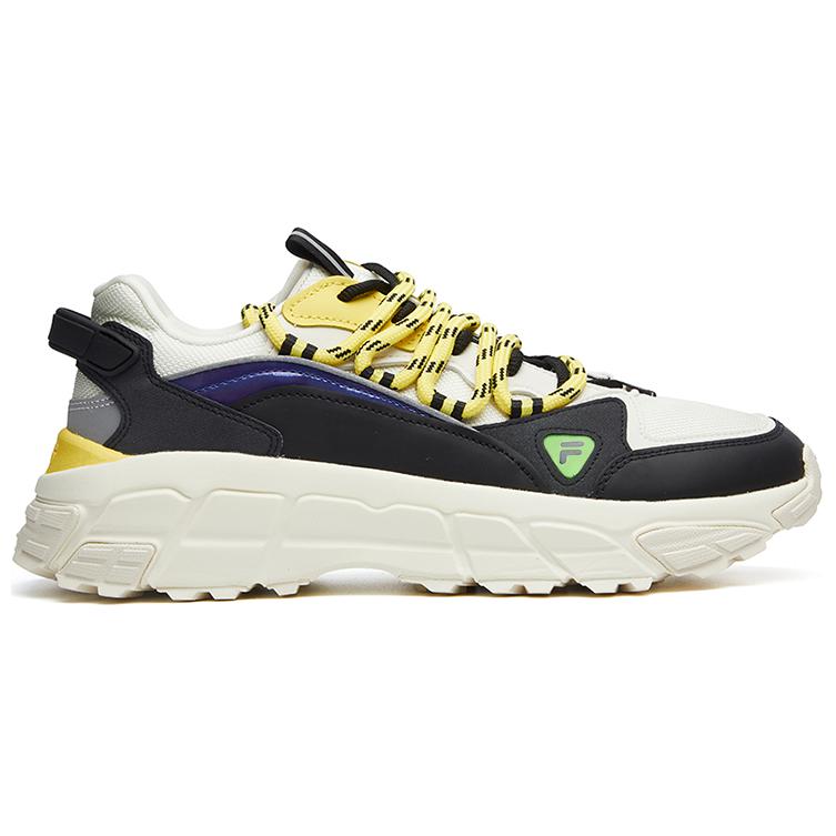 Женские кроссовки Fila FUSION Skyrunner (черно-бело-желтые) — фото 2
