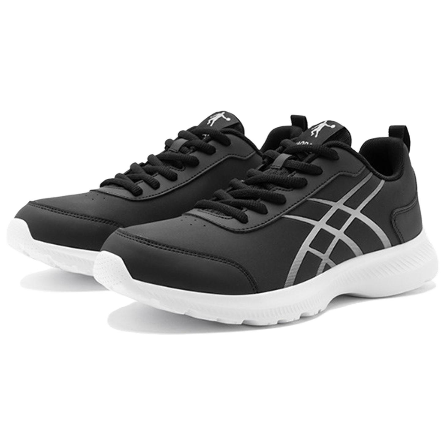 QIAODAN Abrasion Resistant Lightweight Wear resistant And Lightweight Low top Casual Running Shoes Men’s Black Gray