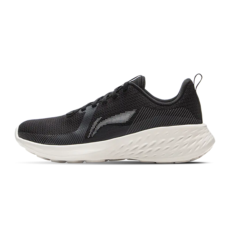 Li Ning Cushioning Abrasion Resistant Lightweight Low top Casual Running Shoes Women's Black