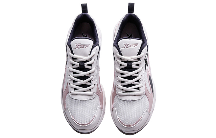 XTEP Breathable And Lightweight Low top Running Shoes Women’s Beige Gray Pink