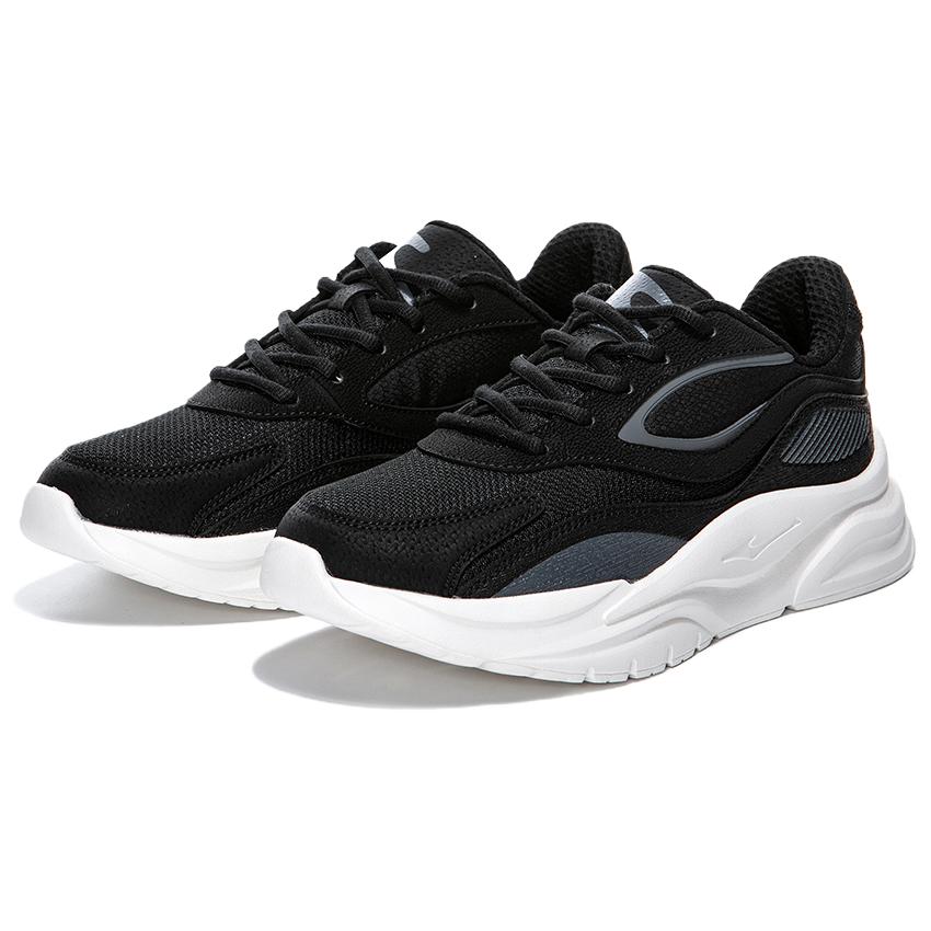 Erke Textile, Artificial Leather Cushioning Slip Resistant Low top Running Shoes Women’s Black
