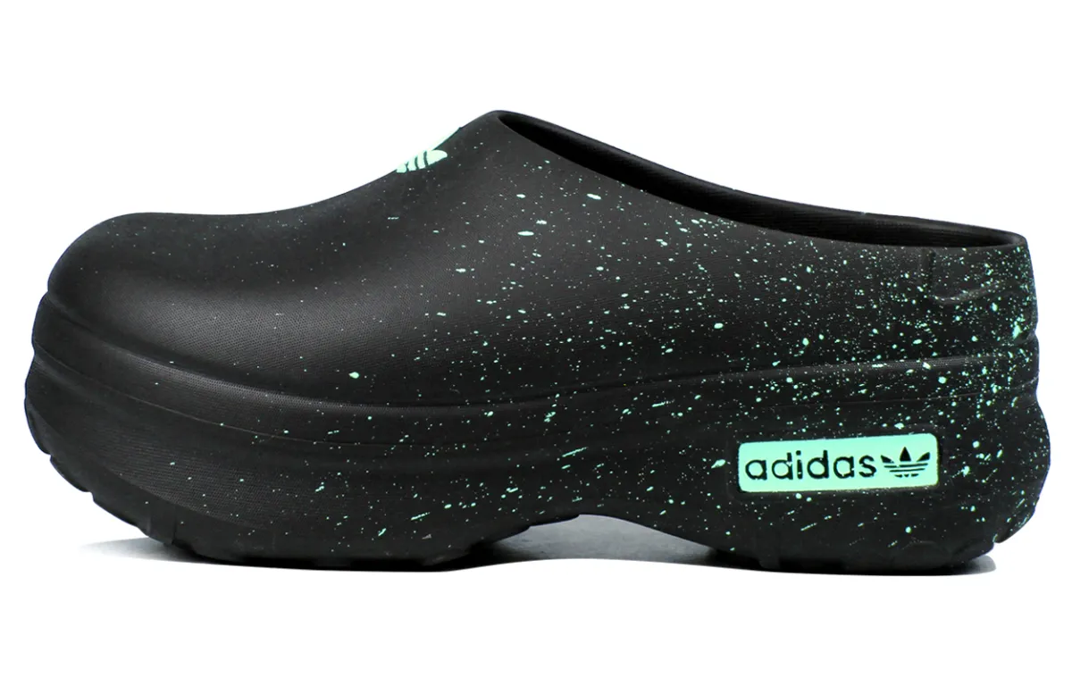 Adidas Originals AdiFOM Stan Smith Mule Rubber Sole Slip Resistant Closed Toe Slippers Women's Black Green