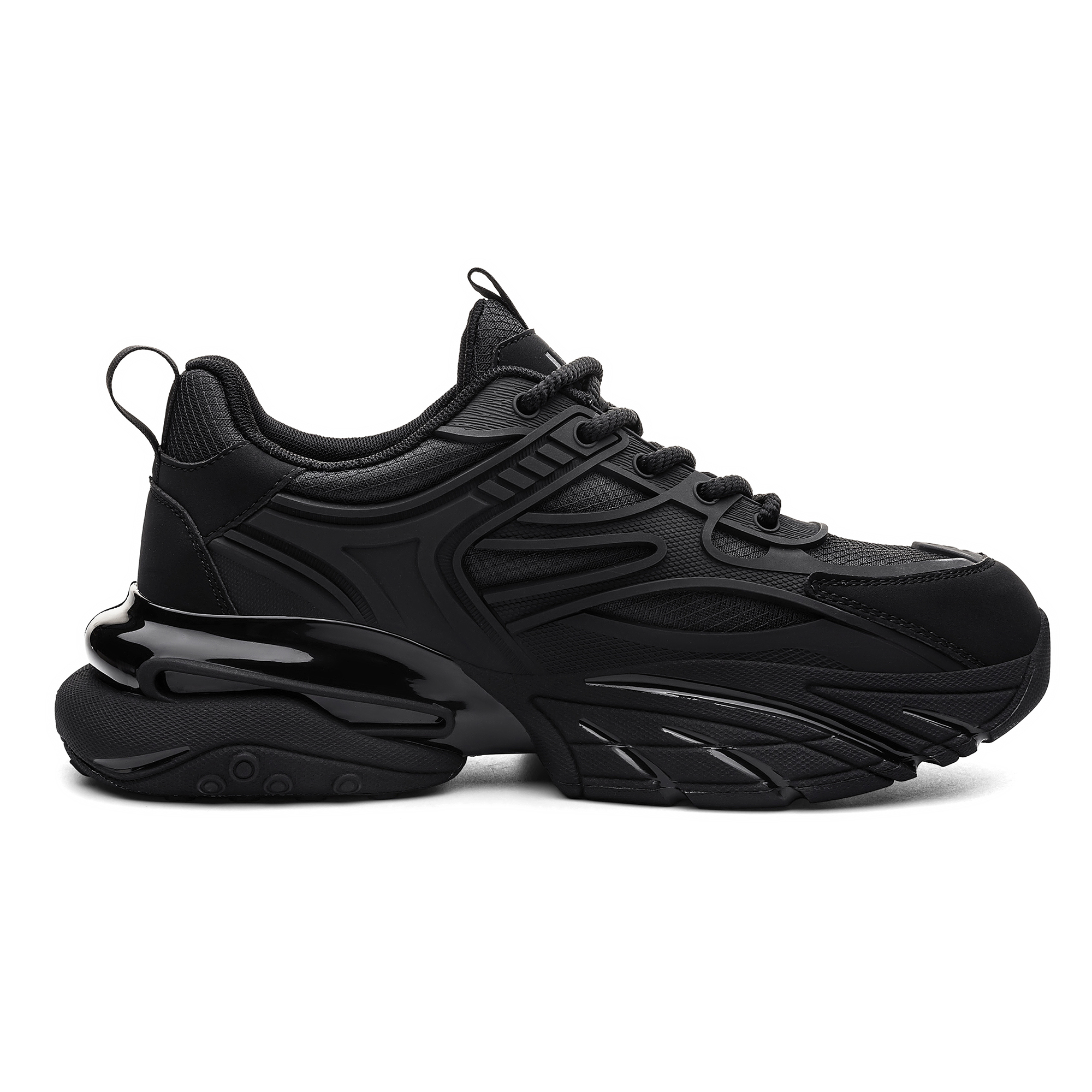JEEP SPIRIT Black Myth Cushioning Slip Resistant Abrasion Resistant Lightweight Height Increasing Low top