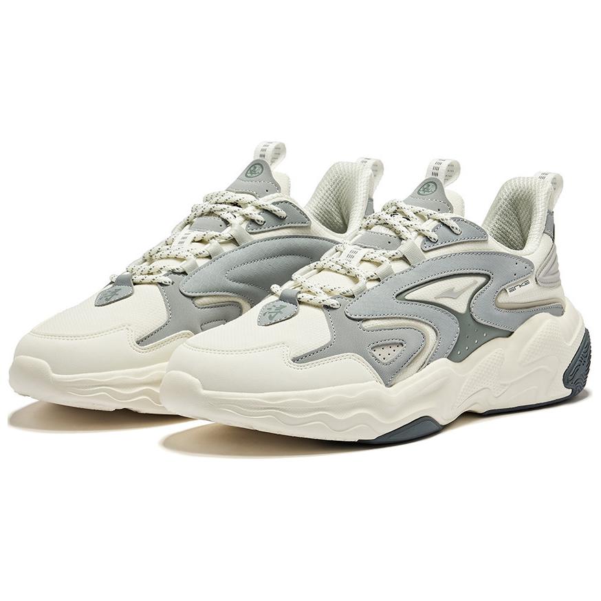 Erke Cushioning, Wear Resistant Low top Casual Running Shoes Men’s White Gray
