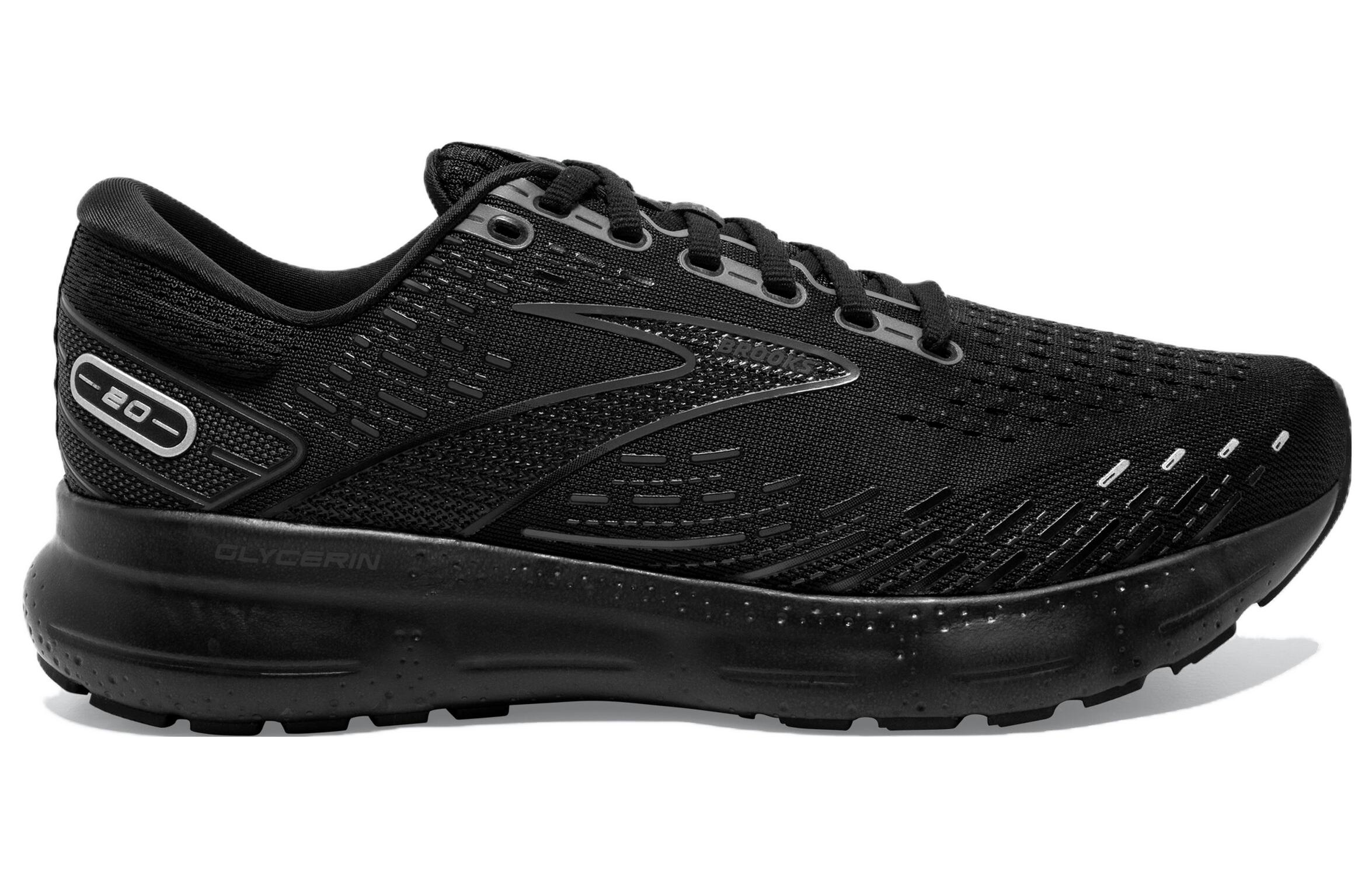 Brooks Glycerin 20 Abrasion Resistant Cushioning Abrasion Resistant Cushioning Low top Running Shoes Men’s Black