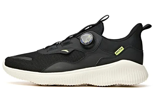 Anta Running Collection Cushioning Slip Resistant Abrasion Resistant Breathable Low top Running Shoes Men's Black White