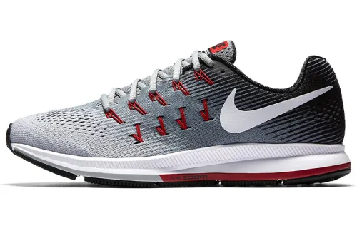 Nike Air Zoom Pegasus 33 Running Shoes Men's Low Top Gray/Black/Red