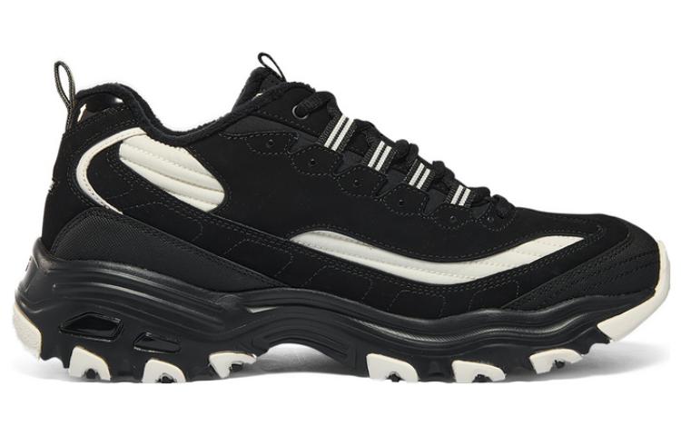 Skechers D’Lites Zip Along Shoes ‘Black White’