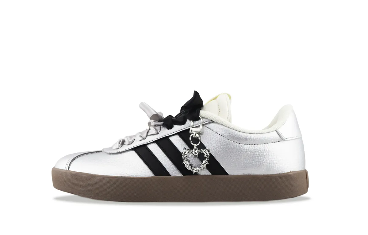 Adidas VL COURT 3.0 Low top Skateboard Shoes Unisex Black Silver
