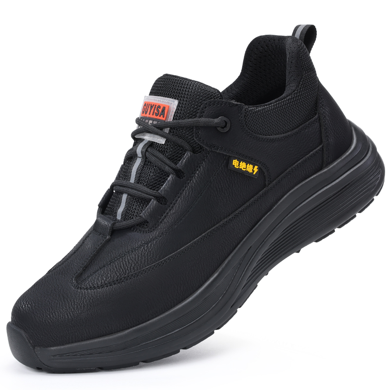 LANOUDUN Slip Resistant Impact Resistant Low top Outdoor Shoes Unisex Black