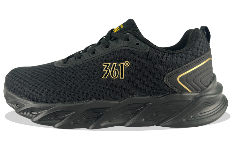 361° Lightweight And Breathable Low top Running Shoes Men’s Black Gold