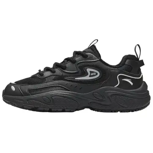 Anta Slip Resistant Abrasion Resistant Low top Chunky Sneakers Men's Black