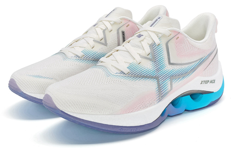 XTEP Xuan Speed 4.0 Pro Slip Resistant Abrasion Resistant Cushioning Low top Running Shoes Women’s White Purple