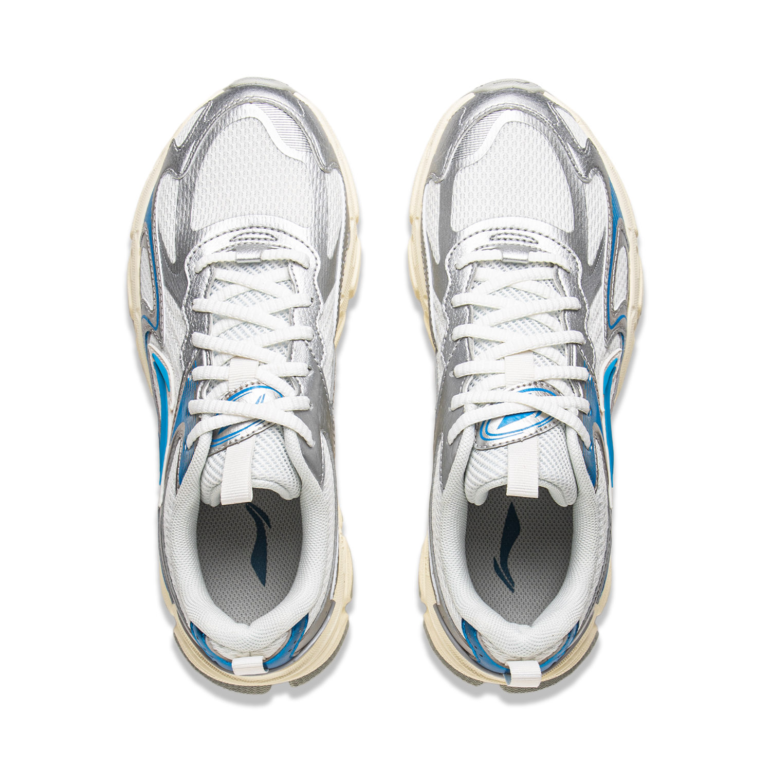 LiNing Cushioning, Slip Resistant, Abrasion Resistant, Rebound Low Top Running Shoes Women’s White Gray Silver