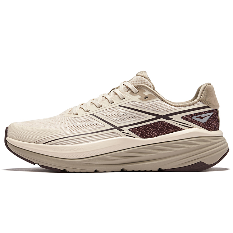 Erke Cushioning Slip Resistant Breathable Low top Casual Running Shoes Men’s Warm Linen Coffee