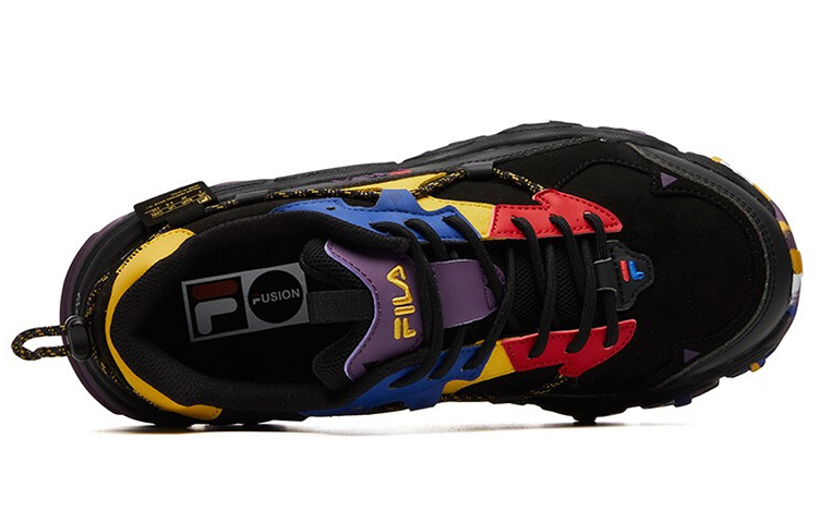 Женские кроссовки Fila FUSION (черно-оранжевые) — фото 4