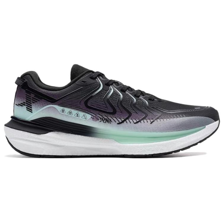 XTEP Wind And Fire 28 Synthetic Leather Cushioning Slip Resistant Low top Running Shoes Women’s Black Green White