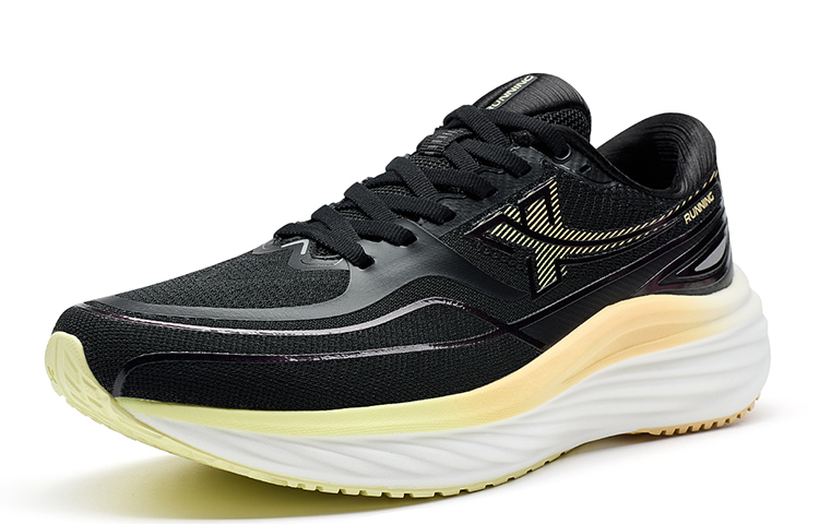 XTEP Running Shoes Women’s Low Top Black/Yellow Fluorescent
