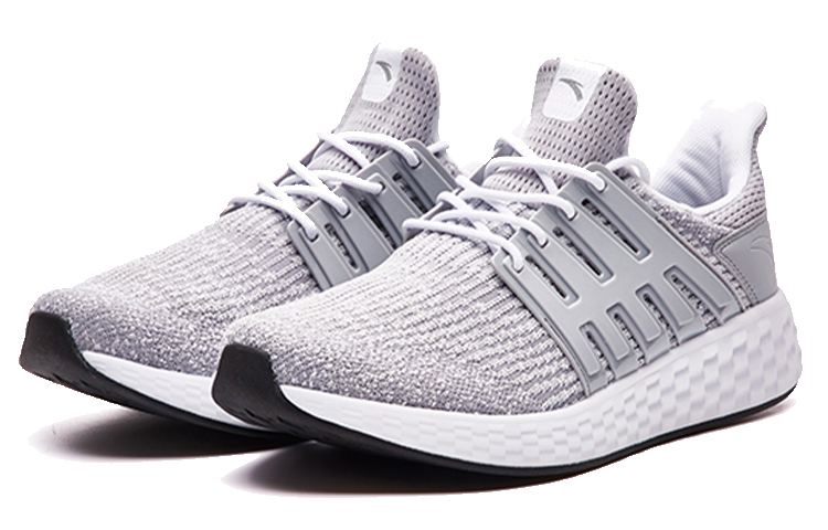 Anta Cushioning Anti-Slip And Wear-Resistant Breathable Coverage Low-Top Running Shoes Men’s Gray White