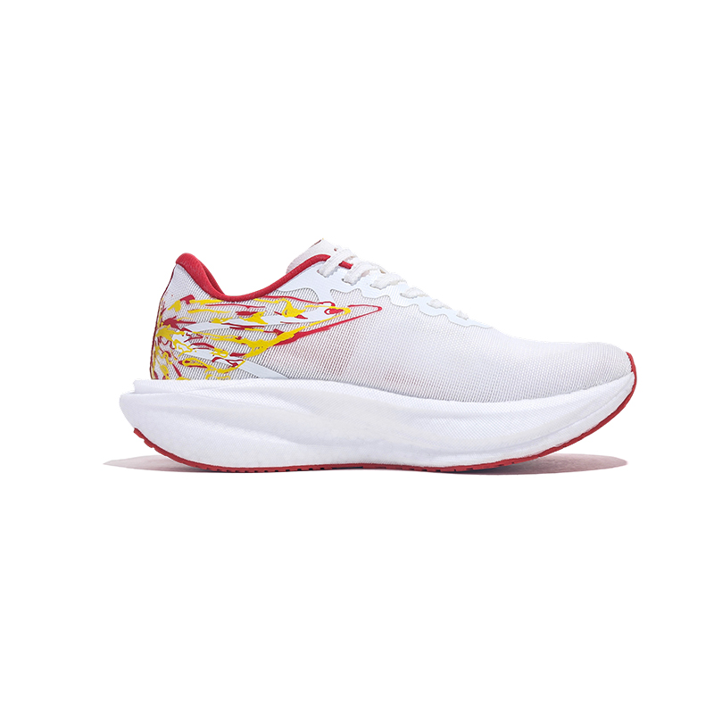 Jifffly Abrasion Resistant Breathable Low top Casual Running Shoes Unisex White Red