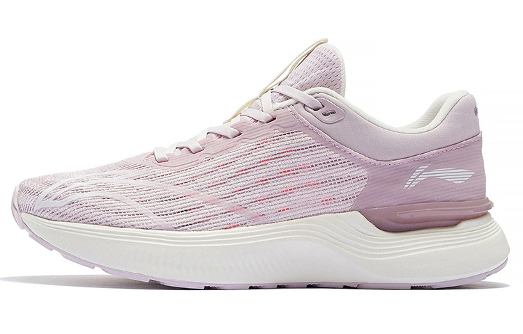Li Ning Light And Shadow Element Physical Fitness Test Cushioning Reflective Rebound Low top Running Shoes Women’s Pink