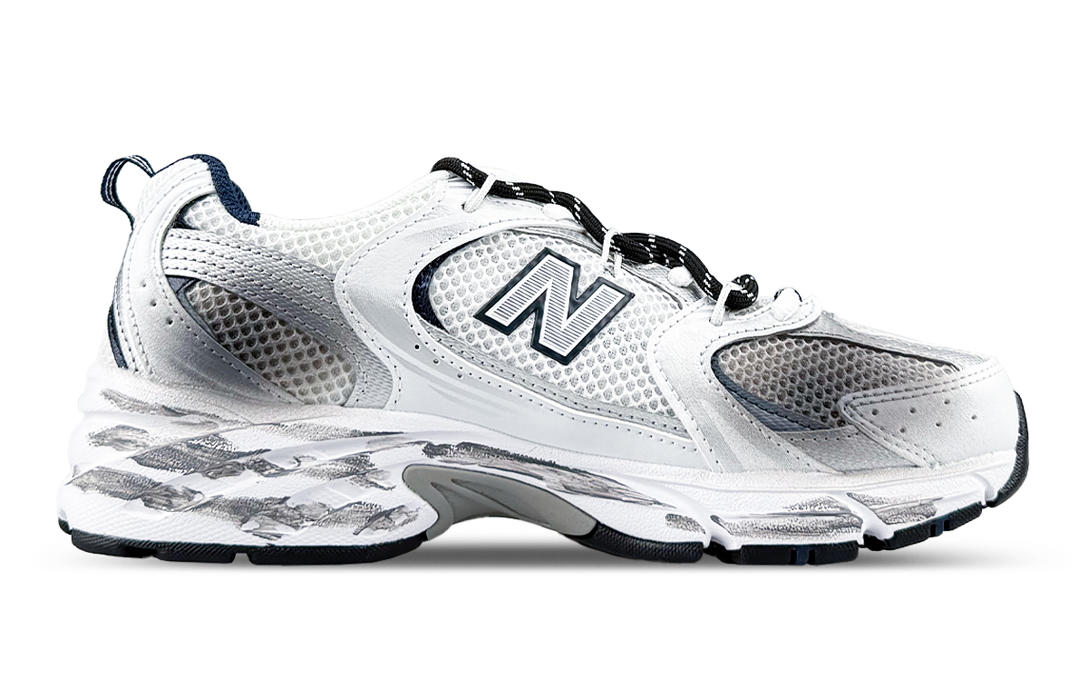 New Balance NB 530 Cushioning Abrasion Resistant Breathable Low top Running Shoes Unisex Black White Silver