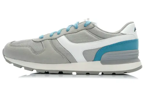 Li Ning Slip Resistant Low top Running Shoes Women's Gray White Blue